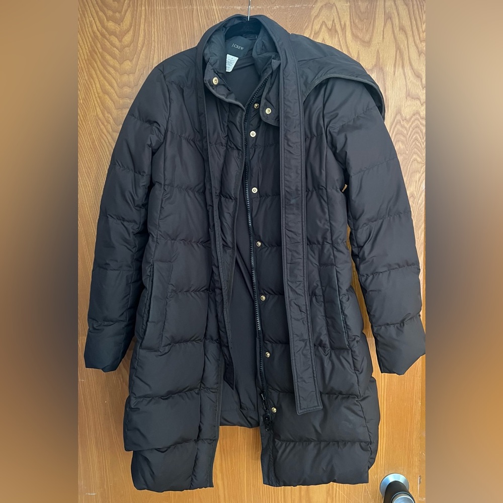 J Crew Women's Black Puffer Coat